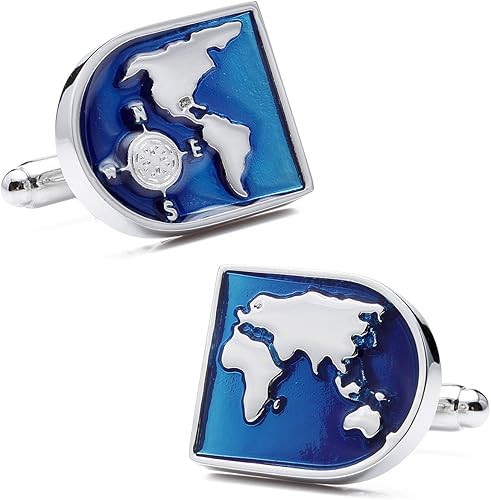 Amazon Hawson ブランドカフス世界地図 メンズシャツ カフス高品質 真鍮製品おしゃれ カフス 通販