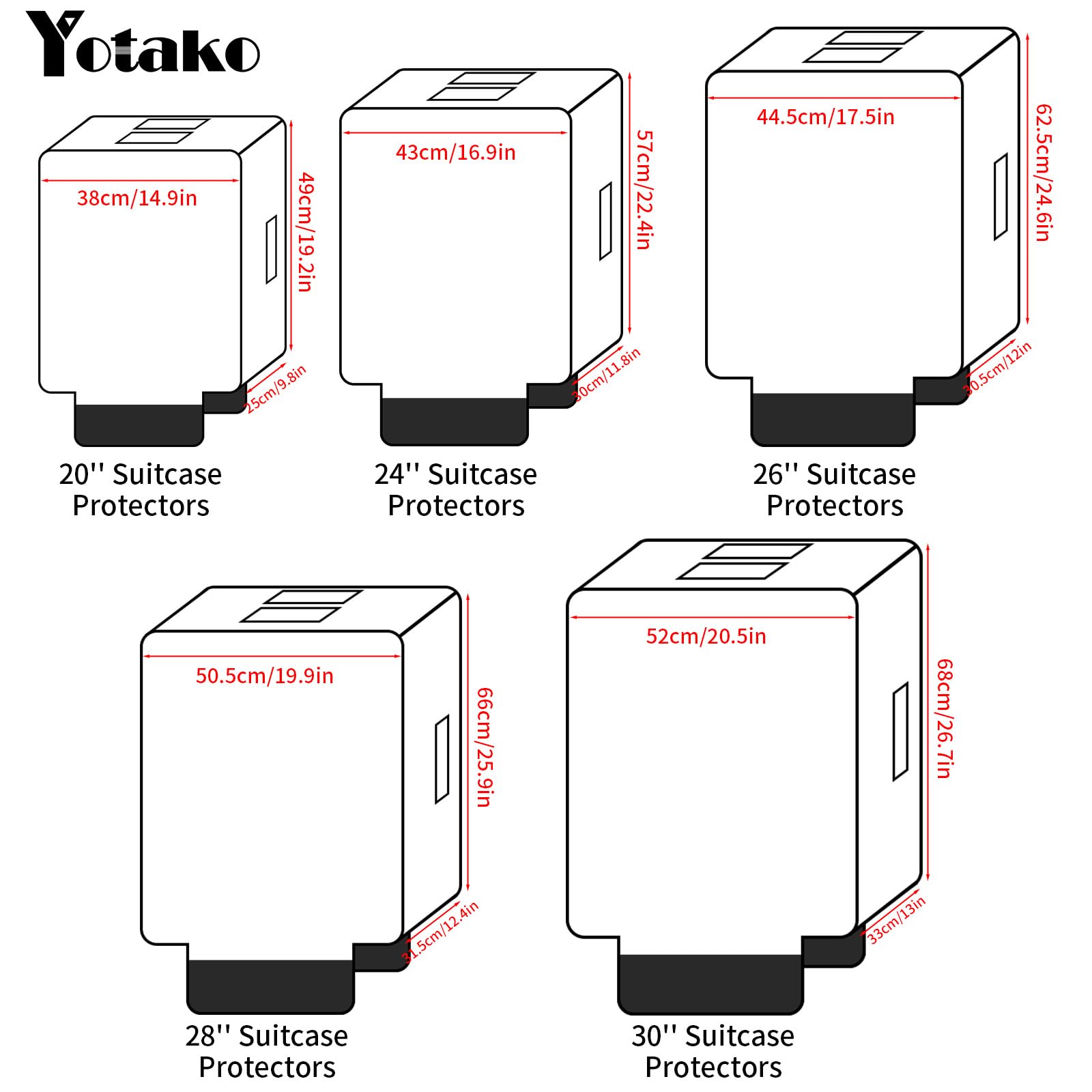 Yotako Clear PVC Suitcase Cover Protectors 28 Inch Luggage Cover for Wheeled Suitcase 28''