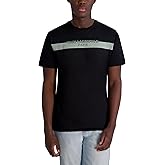Karl Lagerfeld Mens Short Sleeve Crewneck Stripe Karl Logo T-Shirt