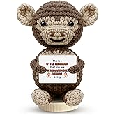 Zetckzilv Monkey Gifts for Women Men Handmade Crochet Monkey Stuffed Animals Emotional Inspirational Support Gift for Friend Coworkers Thank You Retirement Gifts Birthday Graduation Home Decor