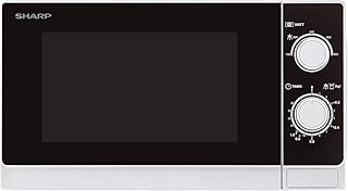 Sharp R200WW Solo-Mikrowelle / 20 L / 800 W / 5 Leistungsstufen / Timer von 35 Minuten bis 00 Sekunden / gewichtgesteuertes Auftauen / Energiesparmodus / Glasdrehteller (25,5 cm) / weiß