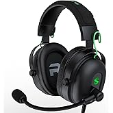 Black Shark Gaming Headset with Noise Canceling Cardioid Mic, Over-Ear Headphones for PC, PS4, PS5, Xbox, Switch, 50mm Dynamic Drivers & LED Light