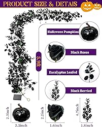 2 Pack 6 Ft Halloween Black Garland Maple Leaf
