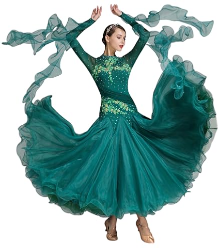 Amazon.com: ZX Women's Ballroom Dance Dress Lace Short Sleeve Long