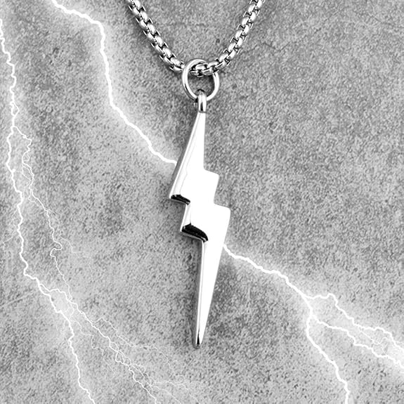 Lightning Thunder Long Men Necklaces Pendants Chain Punk for Boyfriend
