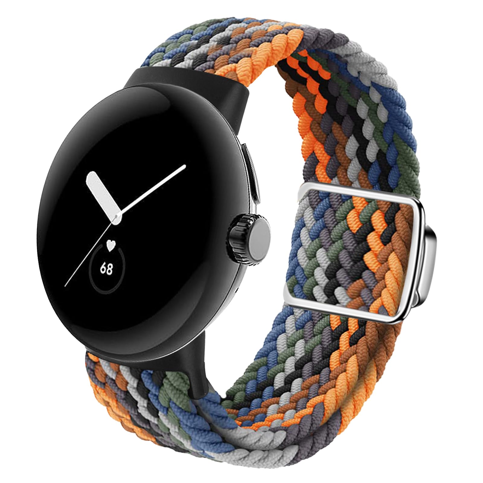 SimpleThings Sport Loop for Google Pixel Watch 2 1 Strap, Adjustable Braided Breathable Elastic Stretchy Bracelet for Google Watch with Upgraded Connector (Camo)