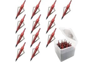 Flying Swifts Hunting Broadheads 3 Blades Archery Broadheads 100or125 Grain 12PK Screw-in Arrow Heads Arrow Tips Compatible with Traditional Bows and Compound Bow Archery Hunting