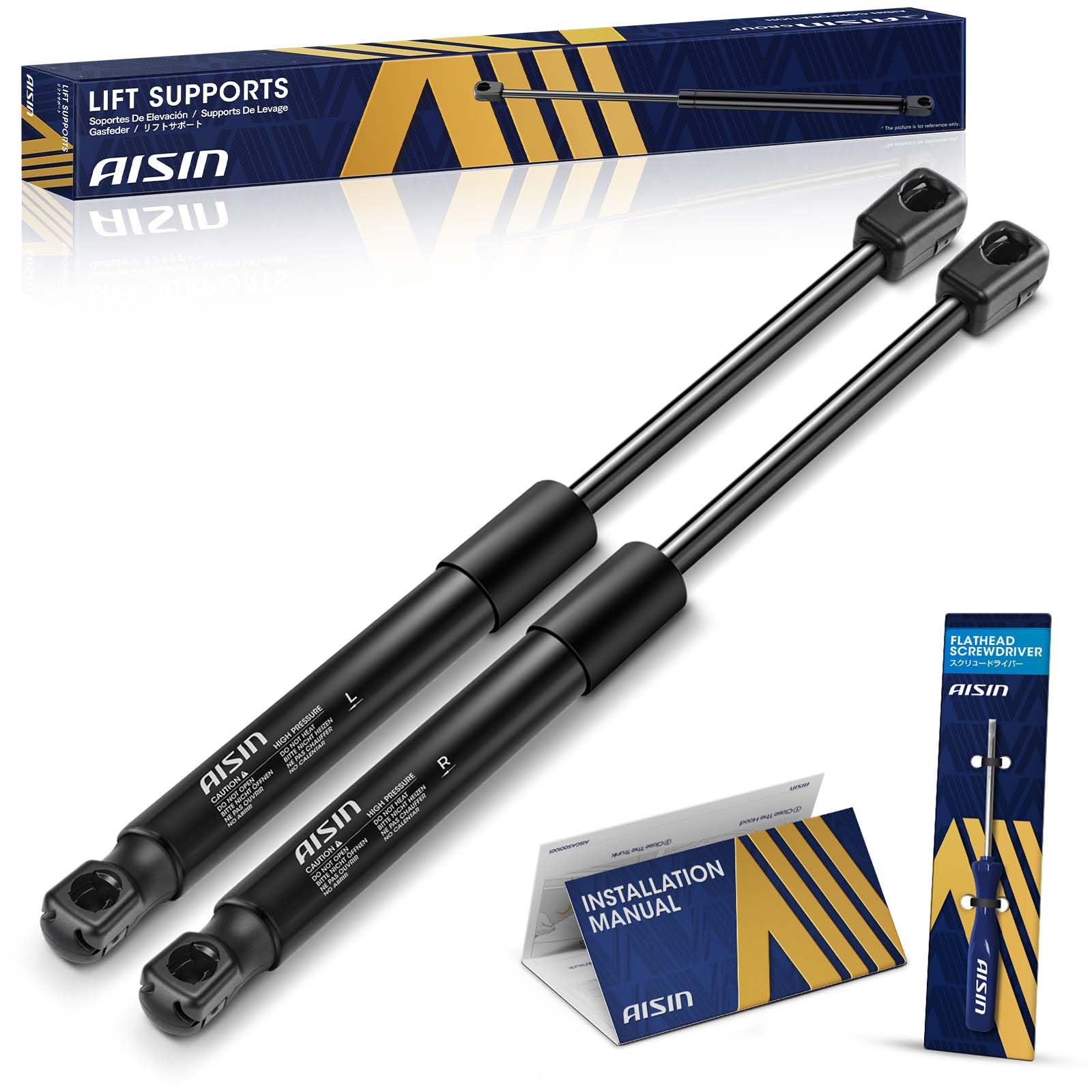 Photo 1 of AISIN AFTERMARKET GASGM-00387 Rear Trunk Lid Lift Supports Shock Struts - Compatible with Chevrolet Camaro 2016-2021 - Set of 2