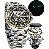 OUPINKE Automatic Watches for Men Starry Sky Luxury Mechanical Waterproof Date Luminous Sapphire Tungsten Steel Wrist Watch