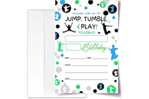 ANYEMW 4x6 Jump Birthday Invitations, Trampoline Party Invitations, Invitation Cards, Birthday Party Invitations For Boys Gir