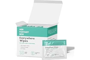 Her Fantasy Box | Everywhere Wipes – 100% Organic Cotton, Gentle & Refreshing, pH-Balanced, Fragrance-Free, Plant-Powered for Body, Face & Intimate Areas, Ideal for Sensitive Skin - 1 Pack, 15 Wipes