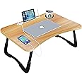 Laptop Bed Desk,Portable Foldable Laptop Lap Desk Tray Table with USB Charge Port/Cup Holder/Storage Drawer,for Bed/Couch/Sofa Working, Reading