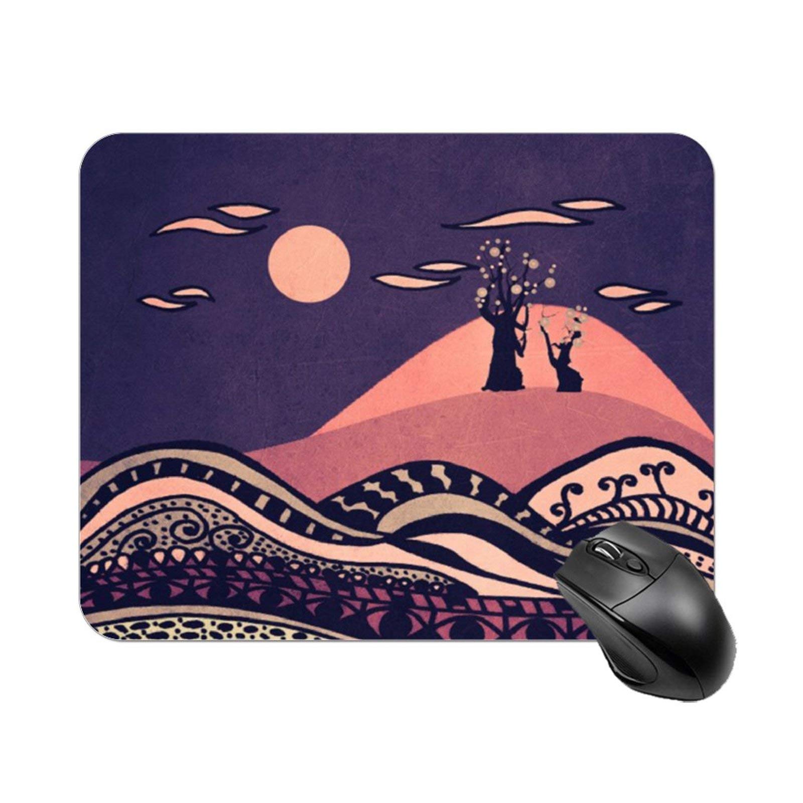 Yeuss Rectangular Non-Slip Mousepad Psychedelic Mountains Art Gaming Mouse mat pad 200mm x 240mm