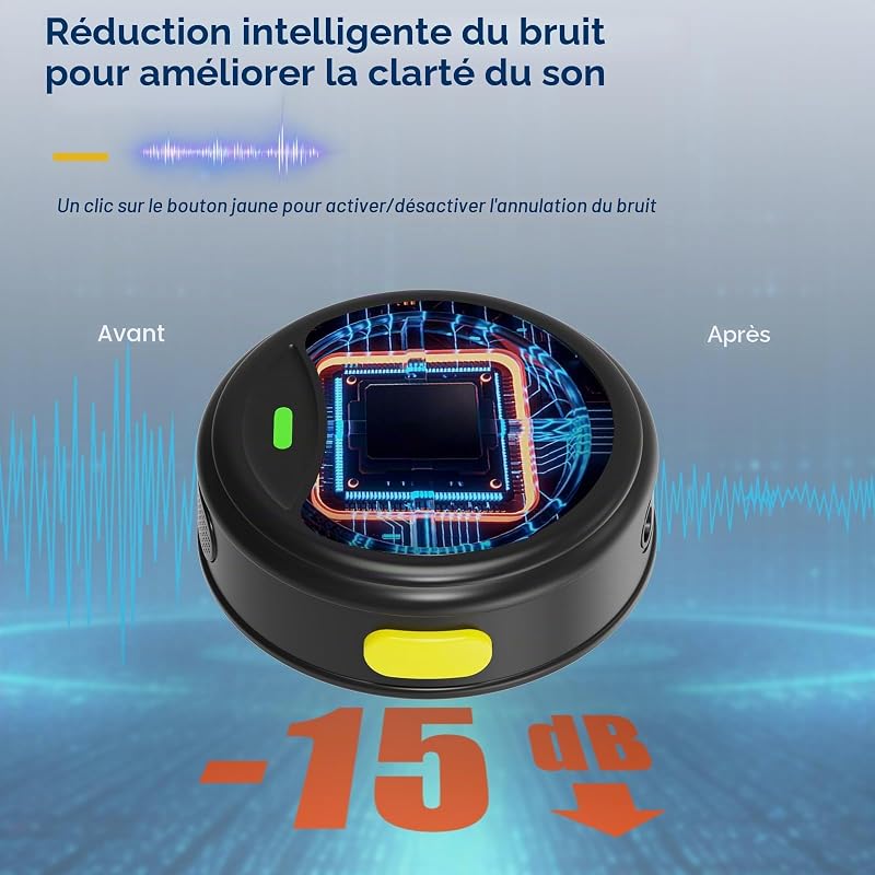 Micro Cravate sans Fil pour iPhone 15/16 et Android, Mini Microphone à Clipser USB-C, sans Fil, Batterie de 40 Heures pour Enregistrement vidéo, interviews, podcasts, Youtube, Vlog