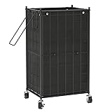 WOWLIVE Laundry Hamper with Wheels,Metal Wire Frame