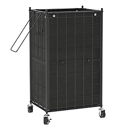 WOWLIVE Laundry Hamper with Wheels,Metal Wire Frame