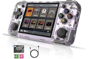DAXCEIRRY RG35XX H Handheld Game Console 3.5'' IPS Screen Linux H700 Retro Video Games Player 3300mAh 5528 Classic Games Support Wireless/Wired Controller 5G WiFi Bluetooth Handle H-DMI TV Output (Purple TR)