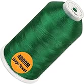 New brothread 4000M Huge Spool Embroidery Machine Thread - Emerald Green | Single Spool, 40WT, Polyester, 4000M/4500YD for Commercial Machines, Use a Thread Stand to Work with Home Embroidery Machine