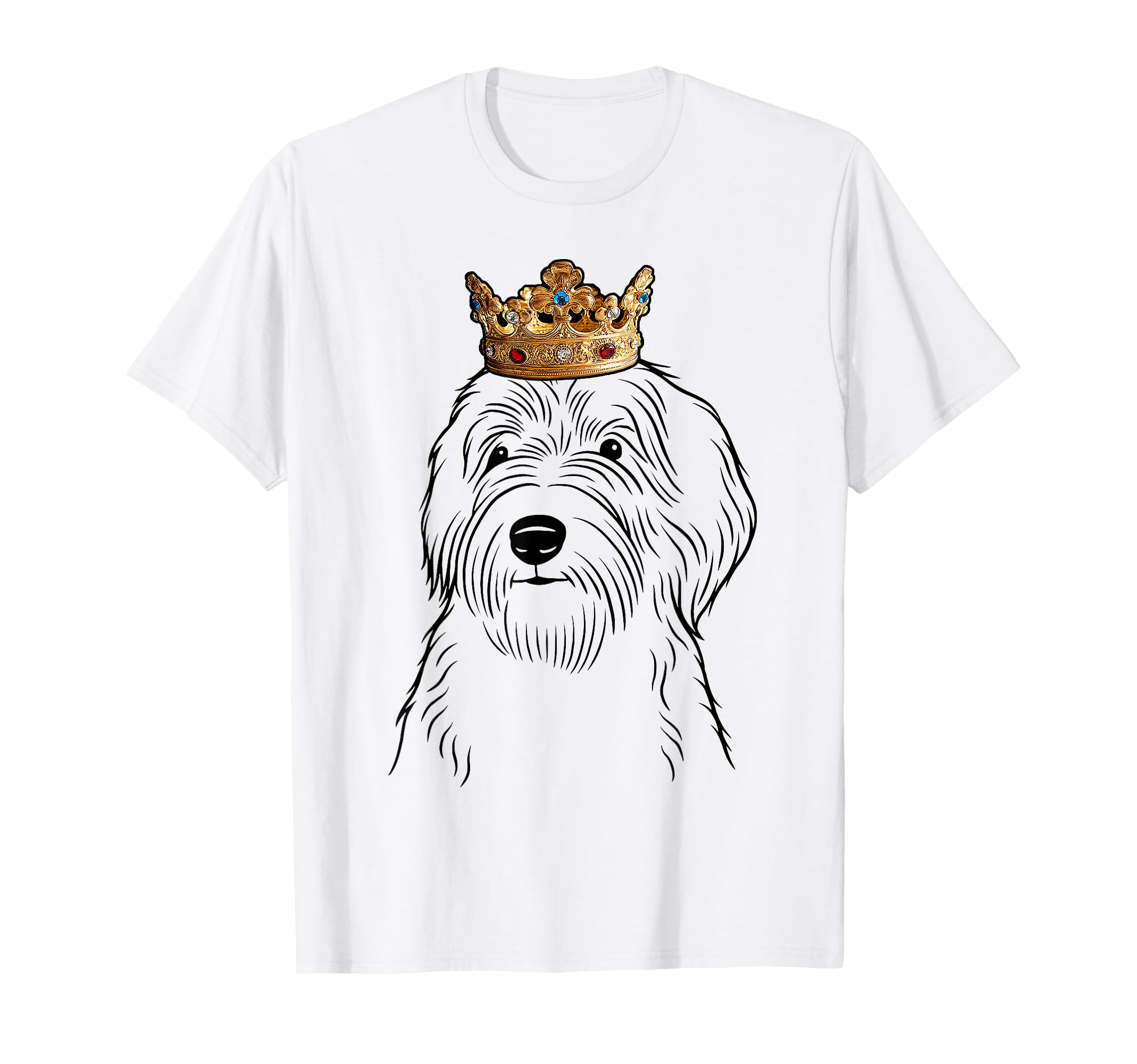 Sheepadoodle Dog Wearing Crown T-Shirt