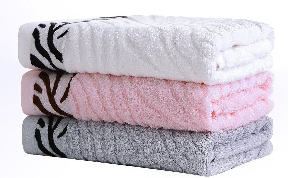 YICHENG Organic Bamboo Hand Bath Towels(3-Pack,13" x 29"),Soft and Absorbency (Multicolor)