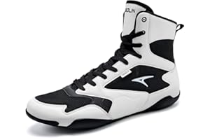 ASHION Men Wrestling Shoes Boxing Shoes High Top Fitness Sneakers Zero Drop Sole