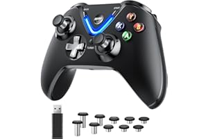 RALAN Wireless Controller with Paddles for Xbox One S/X, Xbox Series S/X, Windows PC, 2.4G Wireless Adapter with 3.5mm Headphone Jack, ALPS Joystick, Hall Effect Sensing trigger