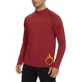 Cagola Men's Fleece Lined Thermal Shirts Midweight Crew/Mock Neck Base Layer Long Sleeve Top Cold Weather Workout