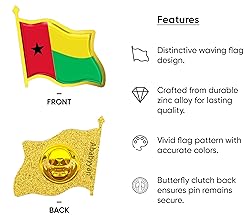 Guinea-Bissau Flag Lapel Pin - Enamel Metal