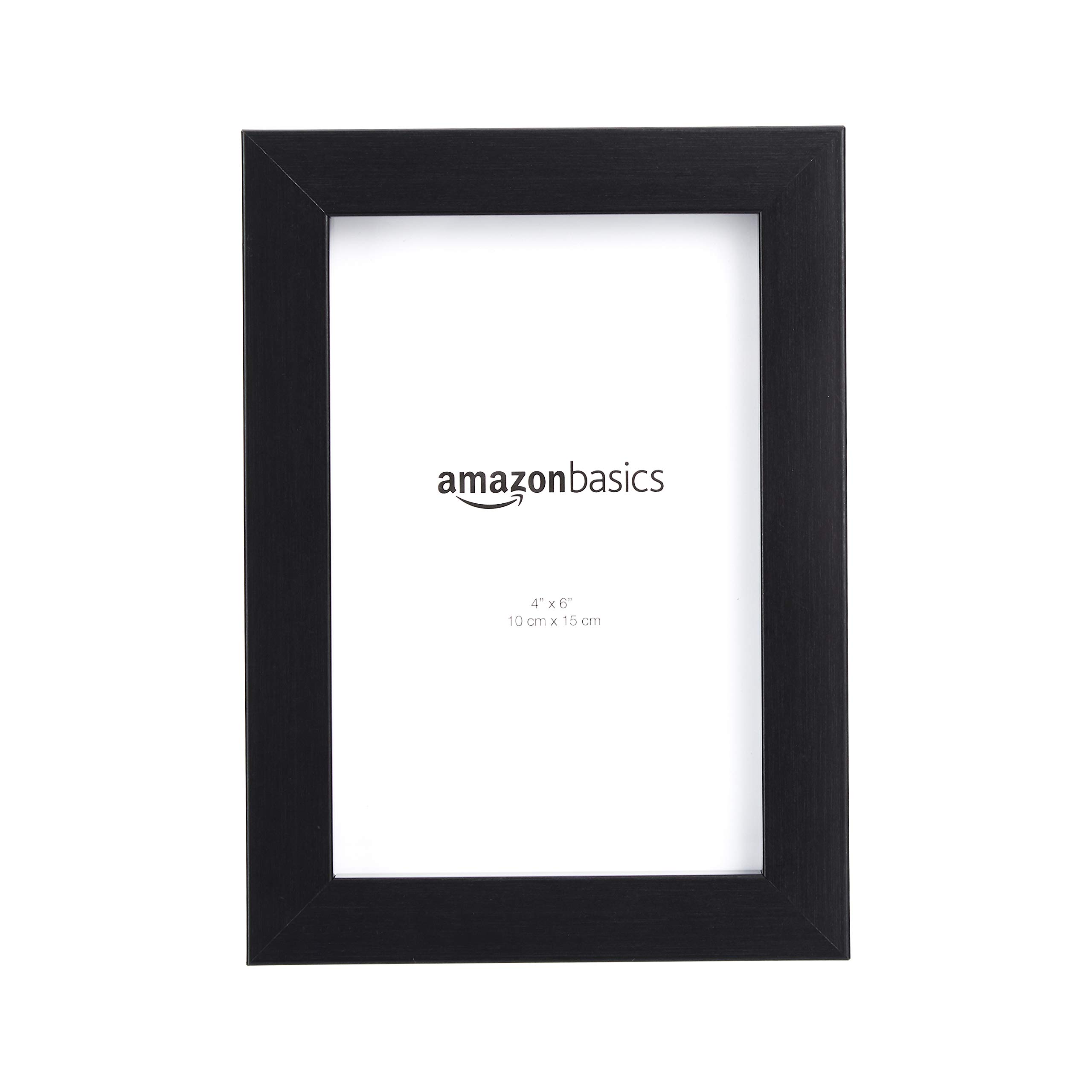 Amazon Basics Rectangular Photo Frame, 2 Pack, Black, 10 cm x 15 cm