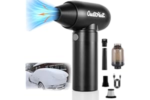 OUDAHEAT Snow Whiz Led Turbo Blower, Cordless Electric Jet Mini Air Blower, 160000RPM Instant Thrust 16N, 4 Speed 9000mAh High Power Alloy Fan Last 30min, Handheld Vacuum Cleaner for Car Home Pet Patio