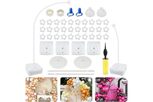 LELEAN Balloon Arch Stand Kit 8.2Ft & 5Ft | Half Curve Adjustable Bendable Balloon Arch Frame with Base for Wedding, Birthday, Baby Shower, Yard Lawn, and Graduation Decorations, White
