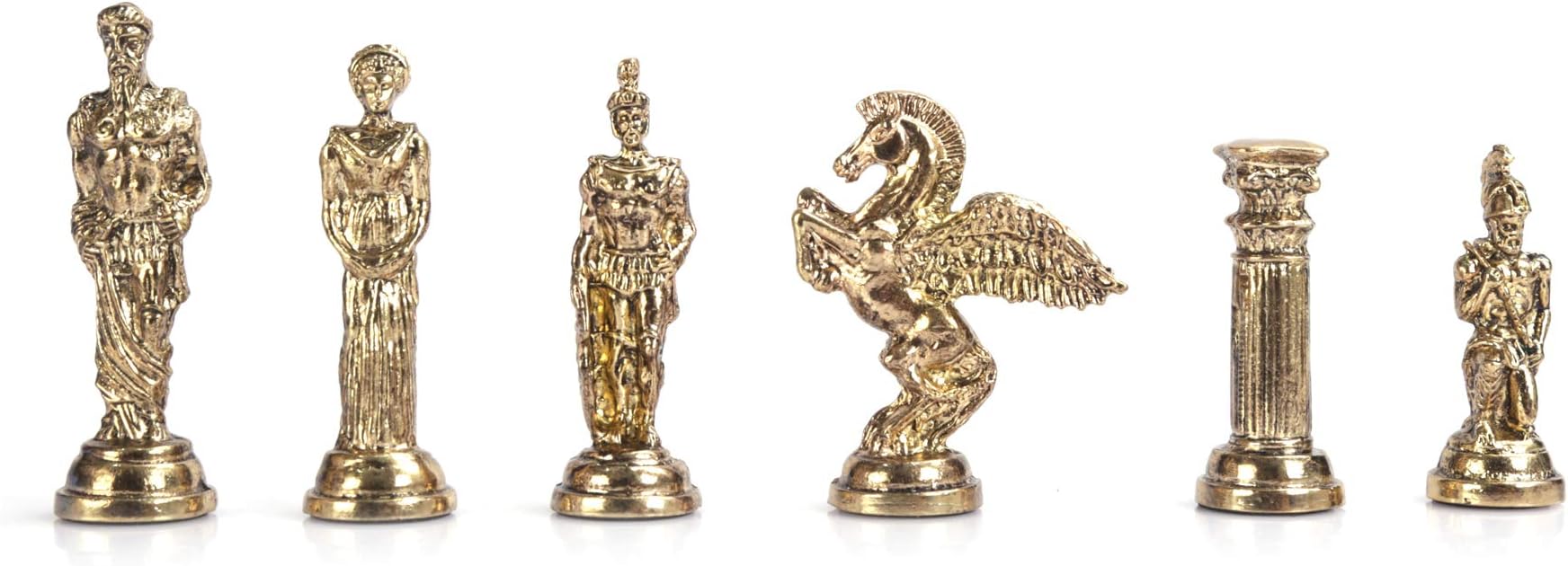 (Without Board) Mythologic Pegasus Figures Metal Chess Pieces Big Size 3.75 inc (Only Chess Pieces)