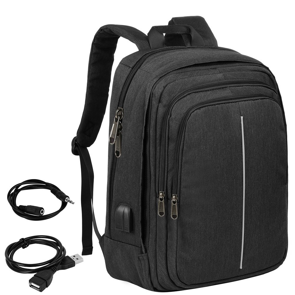 Vbiger Impermeables Mochila Portátil con Puerto de Carga USB y Orificio para Auriculares para Hombre ,17 \