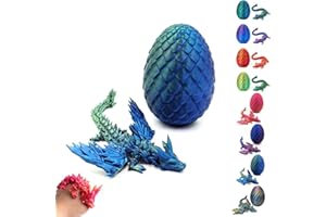 MG RACK YF 3D Printed Dragon-Flying Articulated Dragon|3D Printed Dragon Eggs with Dragon Inside|Eco-Friendly Crystal Dragon-Mystery Dragon Egg,Adults Fidget Toys for Autism ADHD (Flying Dragon/Laser Blue)
