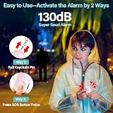 Hion Safe Personal Alarm for Women Pink 130dB Rechargeable LED Light view 2