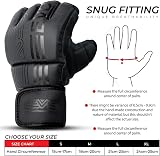 EVO Fitness MMA Gloves Matte Black Medium for Men Women Muay Thai Boxing view 6