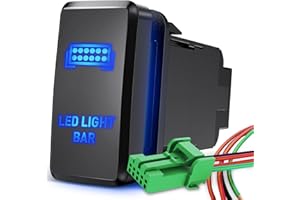 Nilight LED Light BAR Push Button Switch 12V ON Off Switch with Connector Wire Kit 1.54" x 0.83" Replacement for Toyota Tacoma Tundra 4Runner FJ Cruiser Hilux Fortuner, 2 Years Warranty