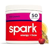 AdvoCare Spark Energy &amp; Focus, Sugar-Free, Fruit Punch, 50 Servings | Vitamin &amp; Amino Acid Supplement, Sugar-Free Formula That Supports Energy, Focus &amp; Portable Immune Support