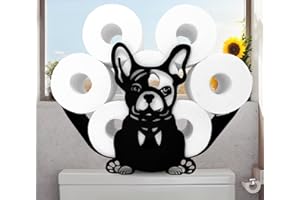 EUIROET Dog Animal Paper Holders,Black Metal Toilet Tissue Holder,Decorative Metal Paper Holder,Funny Toilet Paper Storage for Bathrooms,FreeStanding Metal Toilet Paper Organizer Hold Extra 8 Rolls