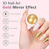 Makartt 3D Nail Gel and Gold Chrome Powder Kit Clear No Wipe view 2