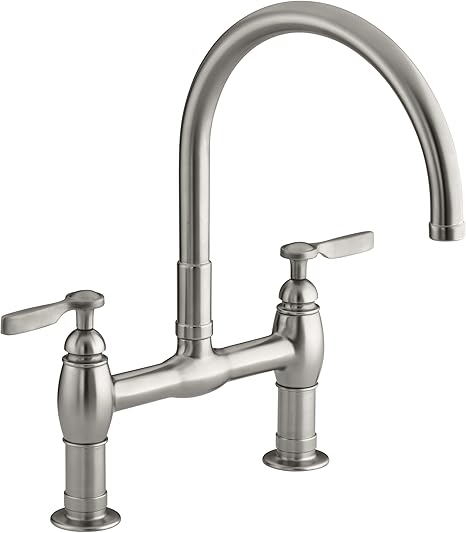Kohler K 6130 4 Vs Parq Deck Mount Kitchen Bridge Faucet Vibrant
