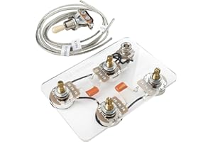 Musiclily Pro LP STD Vintage 50s Pre-wired Wring Harness Kit Upgrade for Epiphone LP Style Electric Guitar, Nickel Switch