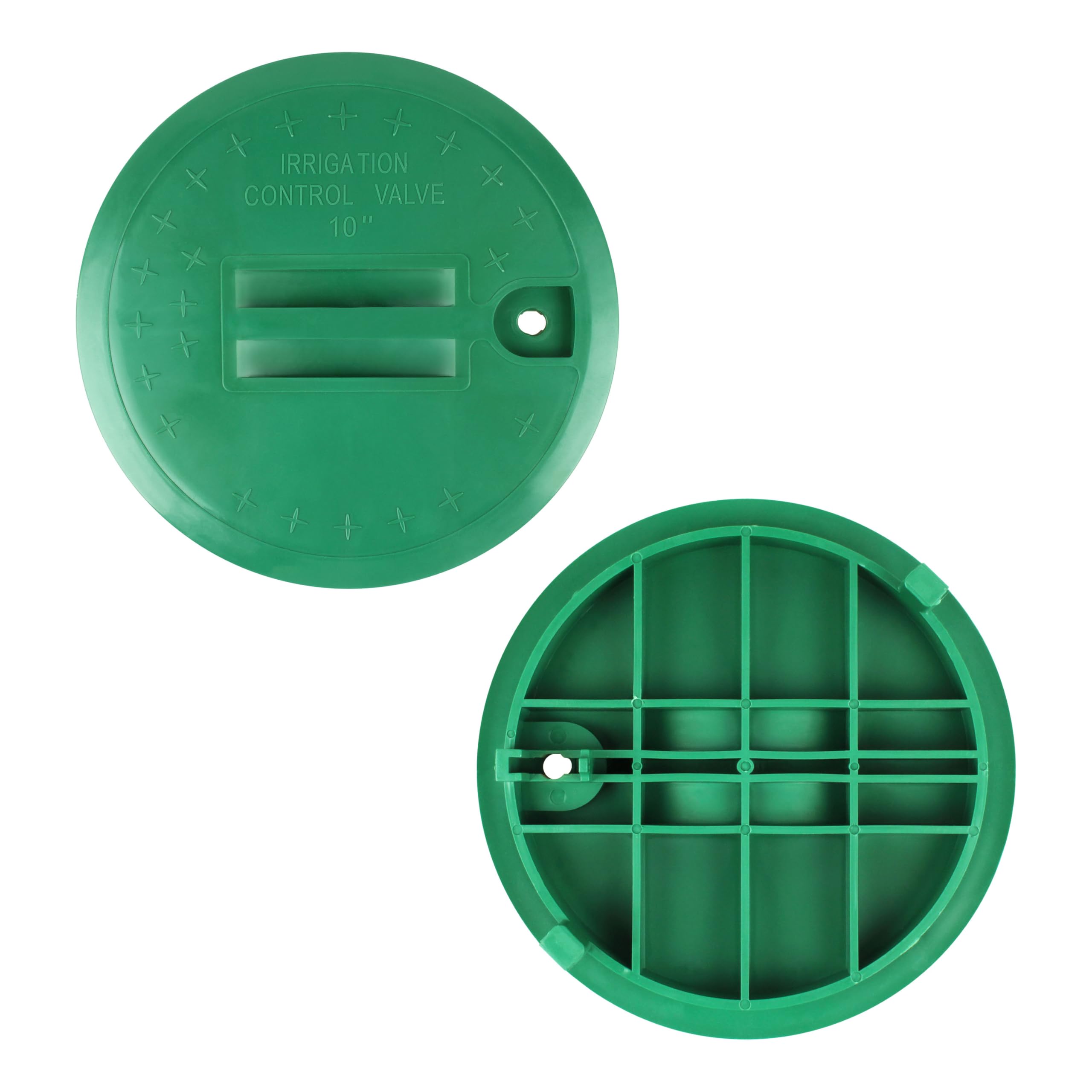 Photo 1 of 2 Piece 10 Inch Round Sprinkler Valve Box Cover - Green Irrigation Valve Cover