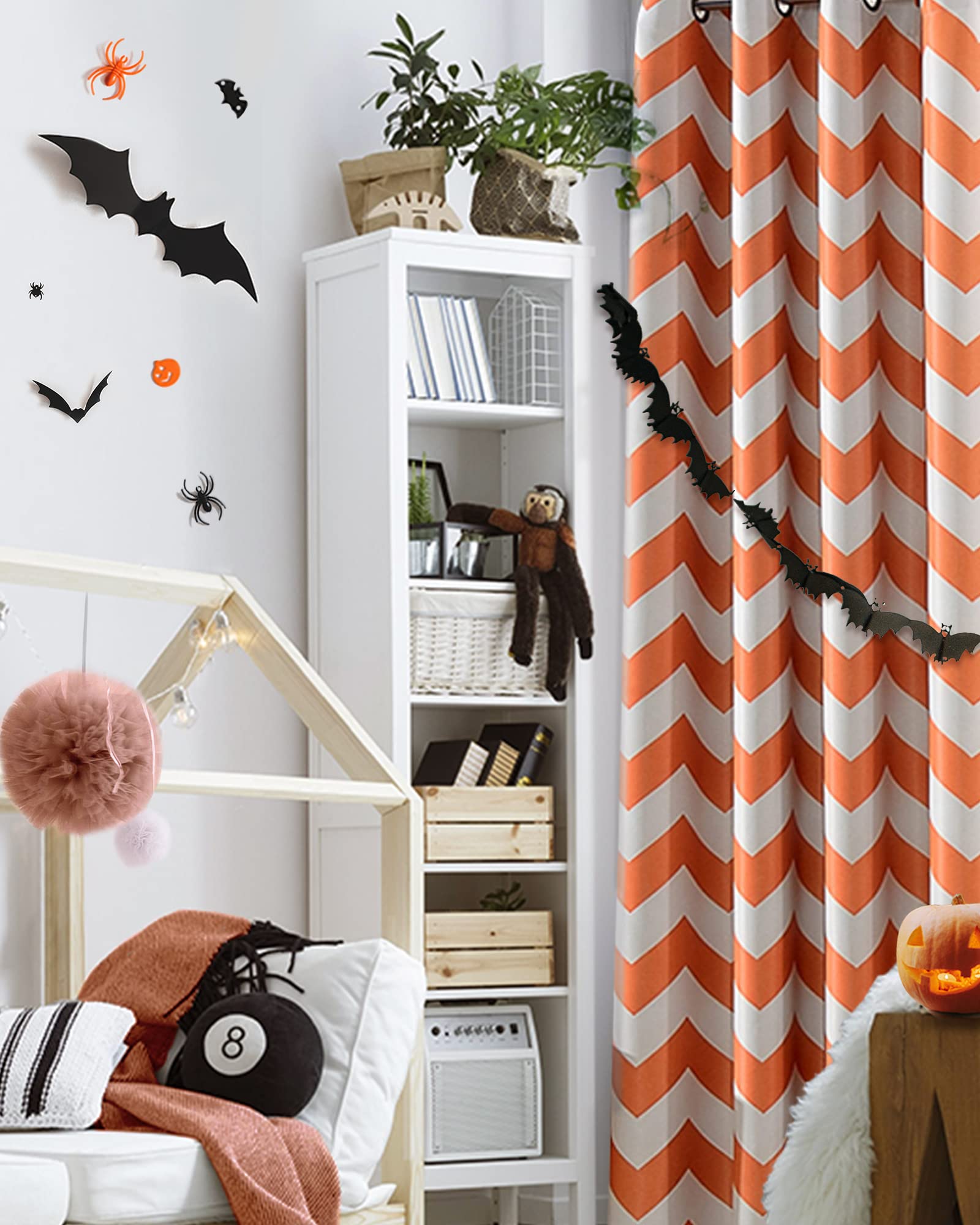 Melodieux Fashion Chevron Curtains for Living Room Dining Room, Darkening Blackout Grommet Top Window Drapes Soundproof Thermal Insulated for Bedroom, 63 Inches Long, 52 by 63 Inch, Orange (1 Panel)