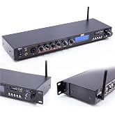 EMB EPS65 Rack Mount Studio Pre-Amplifier Audio Receiver - Bluetooth Streaming, FM Radio, USB/SD Recording, LCD Display, RCA I/O, Remote Control
