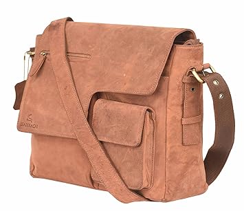 LEADERACHI Hunter Leather Brown Crossbody Brescia Messenger Bag