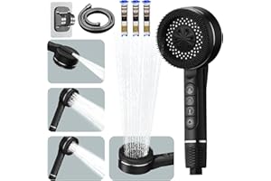 Ion Drops Filtered Shower Head - Removes Chlorine, High Pressure Showerhead with 60 Inch Hose - Clean Tub & Pet, Handheld 3+1