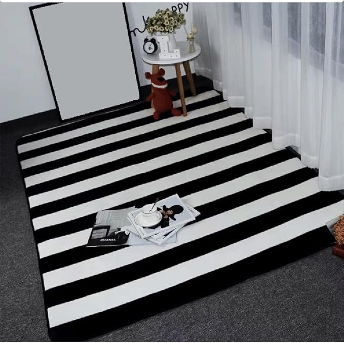 MAGO Alfombra Rectangular de Estilo Minimalista nórdico, a Rayas