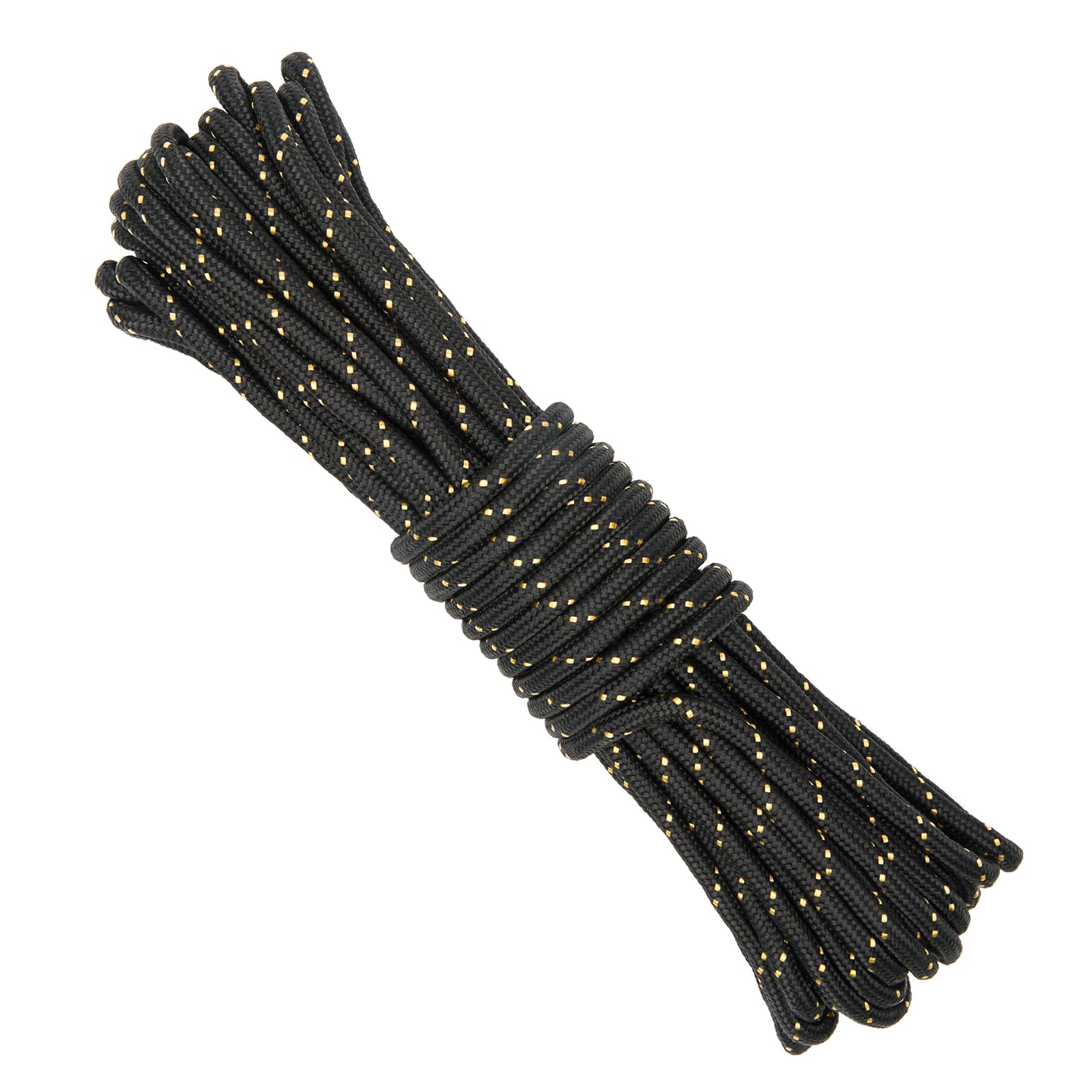 KINGLAKE Black Nylon Rope 8mm,20m Braided Cord Hanging Rope String Strong Traction Tying for Camping, Survival, Gardening, Bundling, Workshop, Outdoor Multipurpose Utility — image 1
