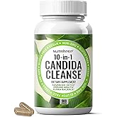 NutraPep Candida Cleanse Detox Supplement - Women Men Natural Yeast Overgrowth Support with Caprylic Acid Probiotics Complex for Candi Balance Immune Intestinal Flora & Gut Health - Vegan Gluten Free